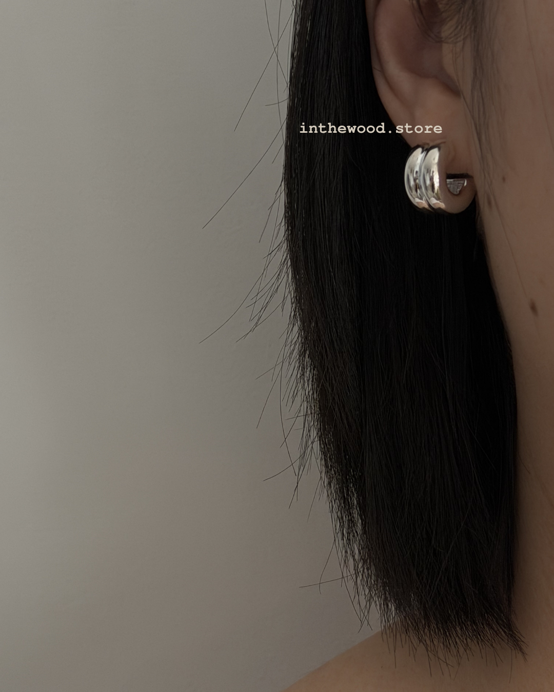 [925silver] Puffy Hoop Earrings
