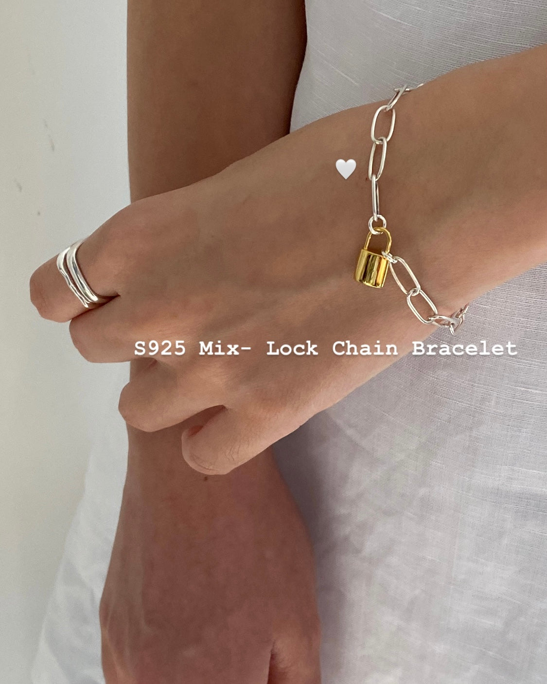 [925silver] Mix-Lock Chain Bracelet