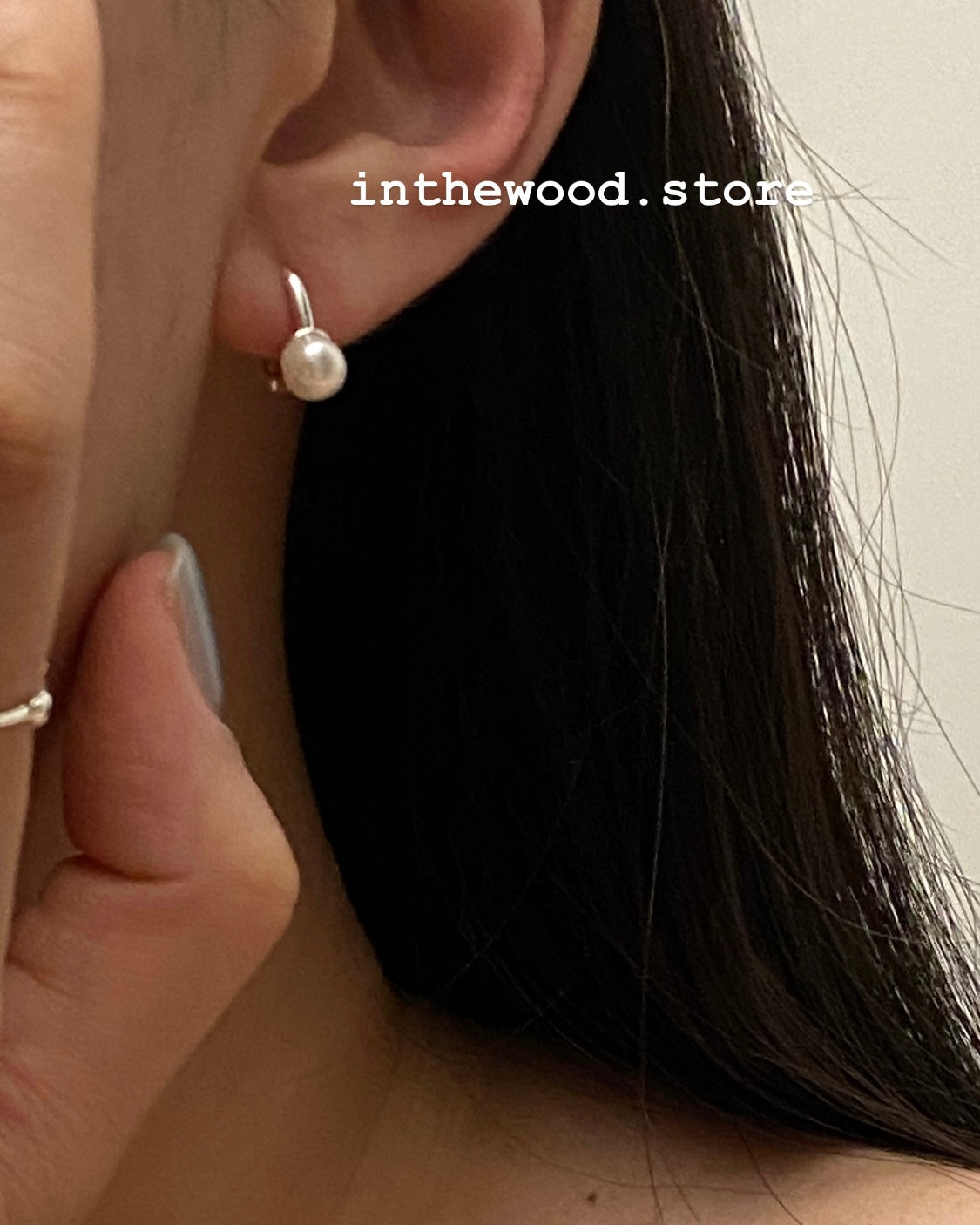 [925silver] Basic Pearl One Touch Earrings