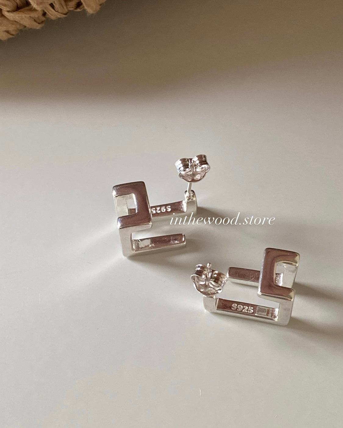 [925silver] Square Layer Earrings