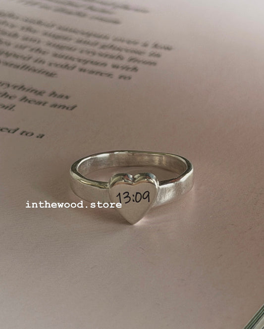 [Handmade 925silver] Craft Letter Heart Ring