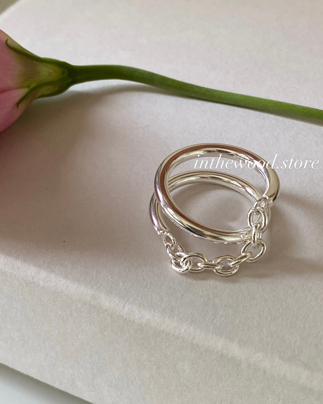 [925silver] Layer Chain Ring