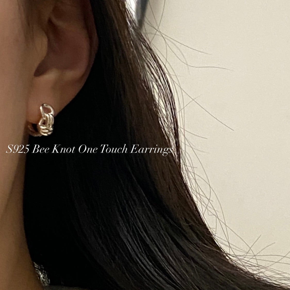 [925silver] Bee Knot One Touch Earrings