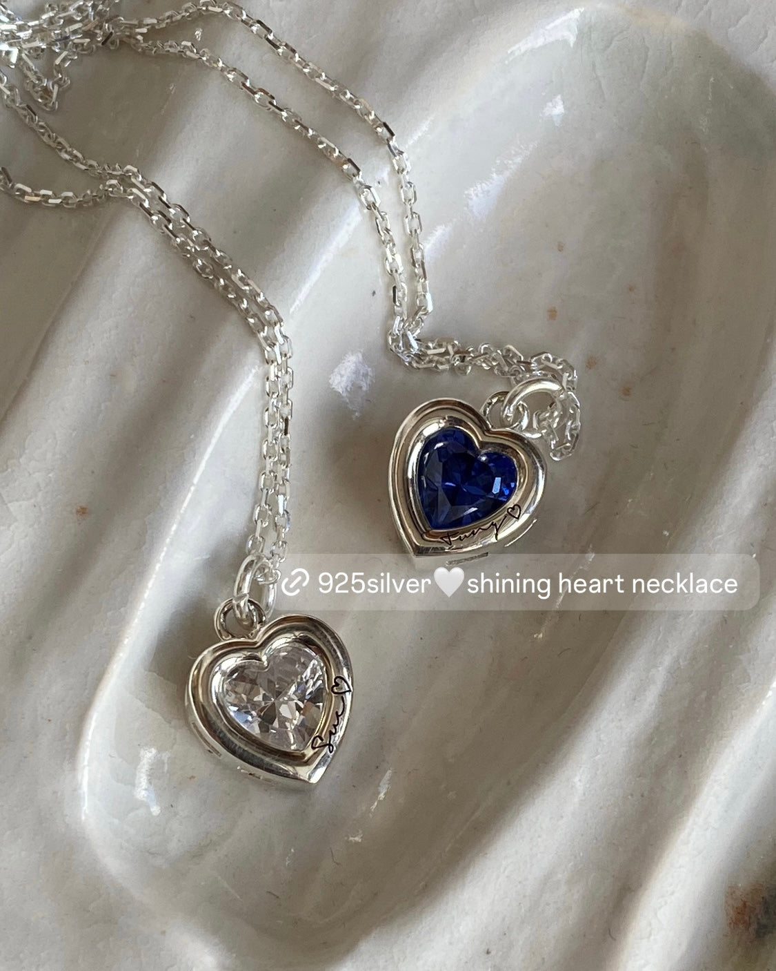 [925silver] Customized lettering🤍Shining Heart Necklace