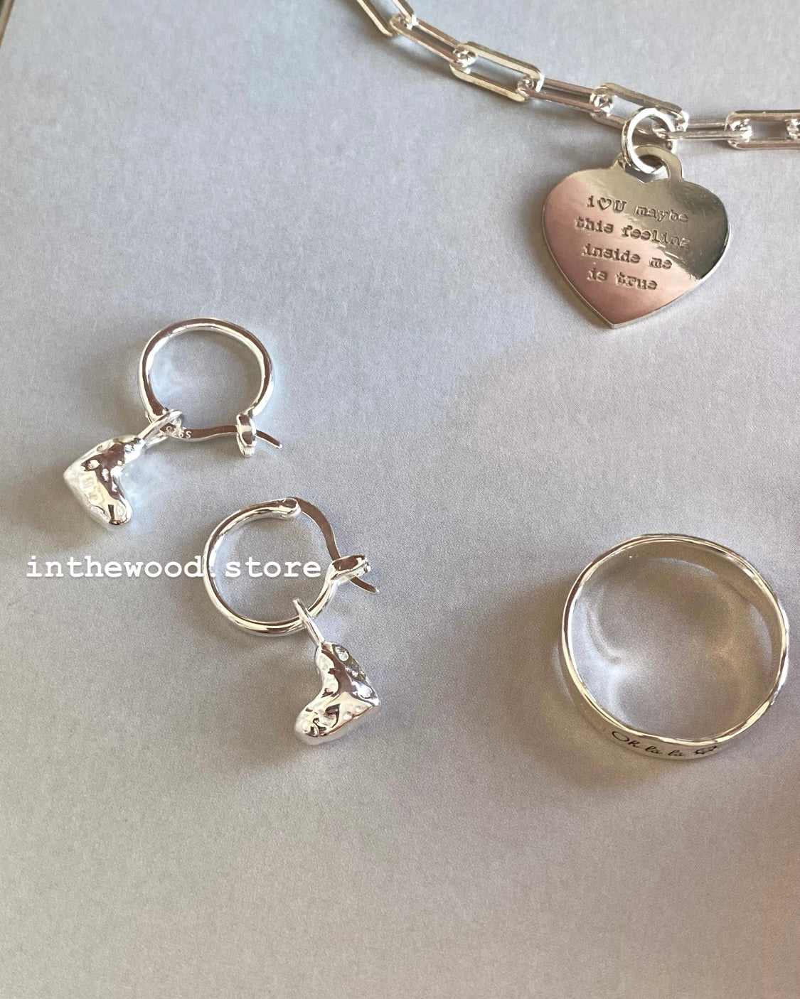 [925silver] Twinkle Heart Earrings