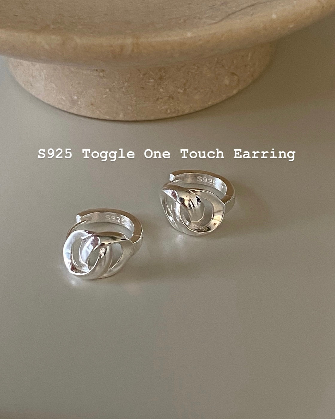 [925silver] Toggle One Touch Earrings