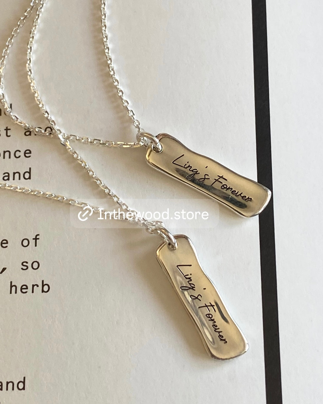 [925silver] 客制刻字 Raw Tag Letter Necklace