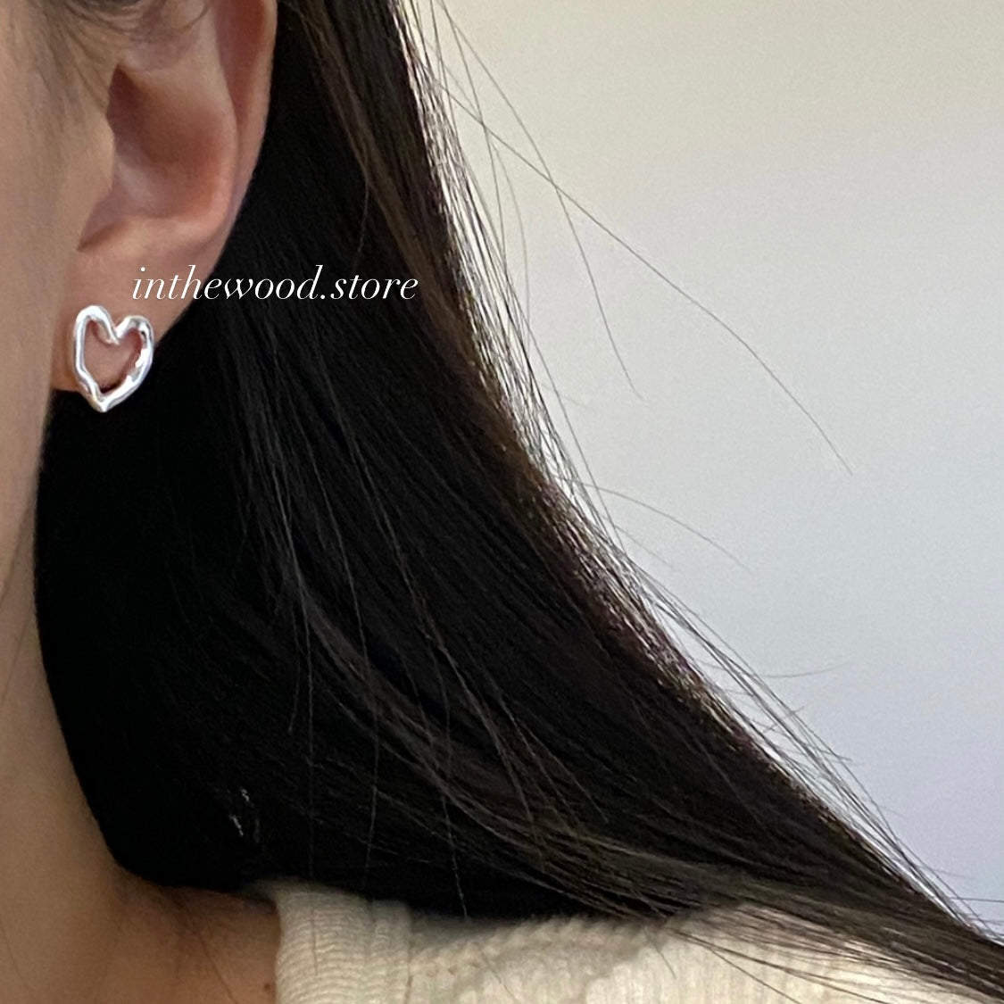 [925silver] Heart Earrings