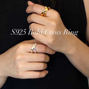 [925silver] Bold Cross Ring