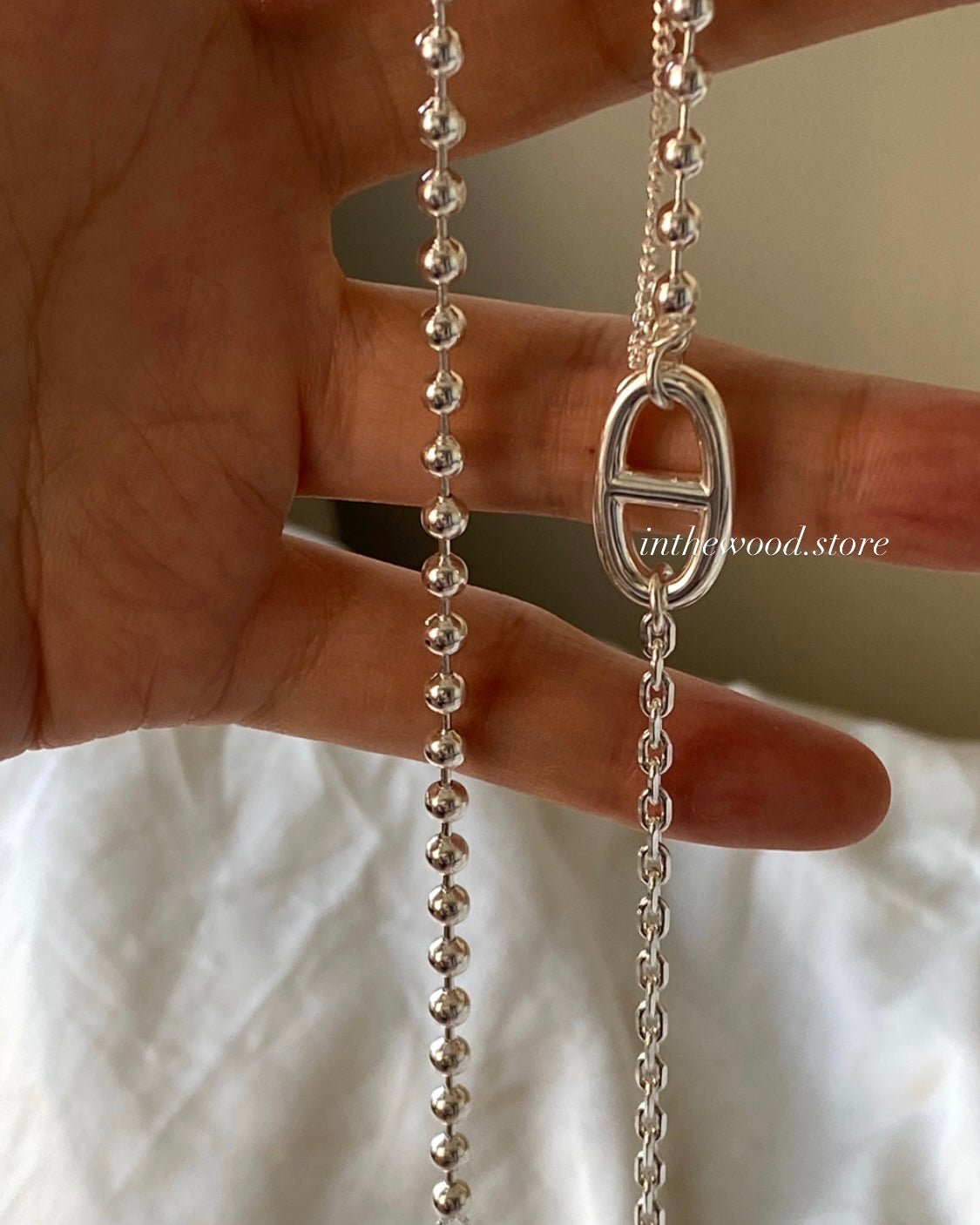 [925silver] Mix Toggle Necklace