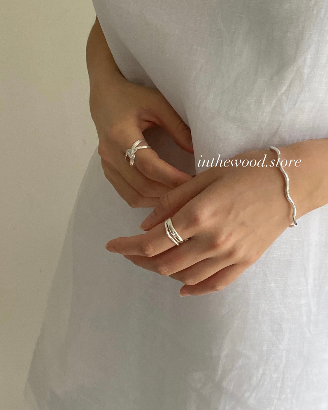 [925silver] Wave Bangle