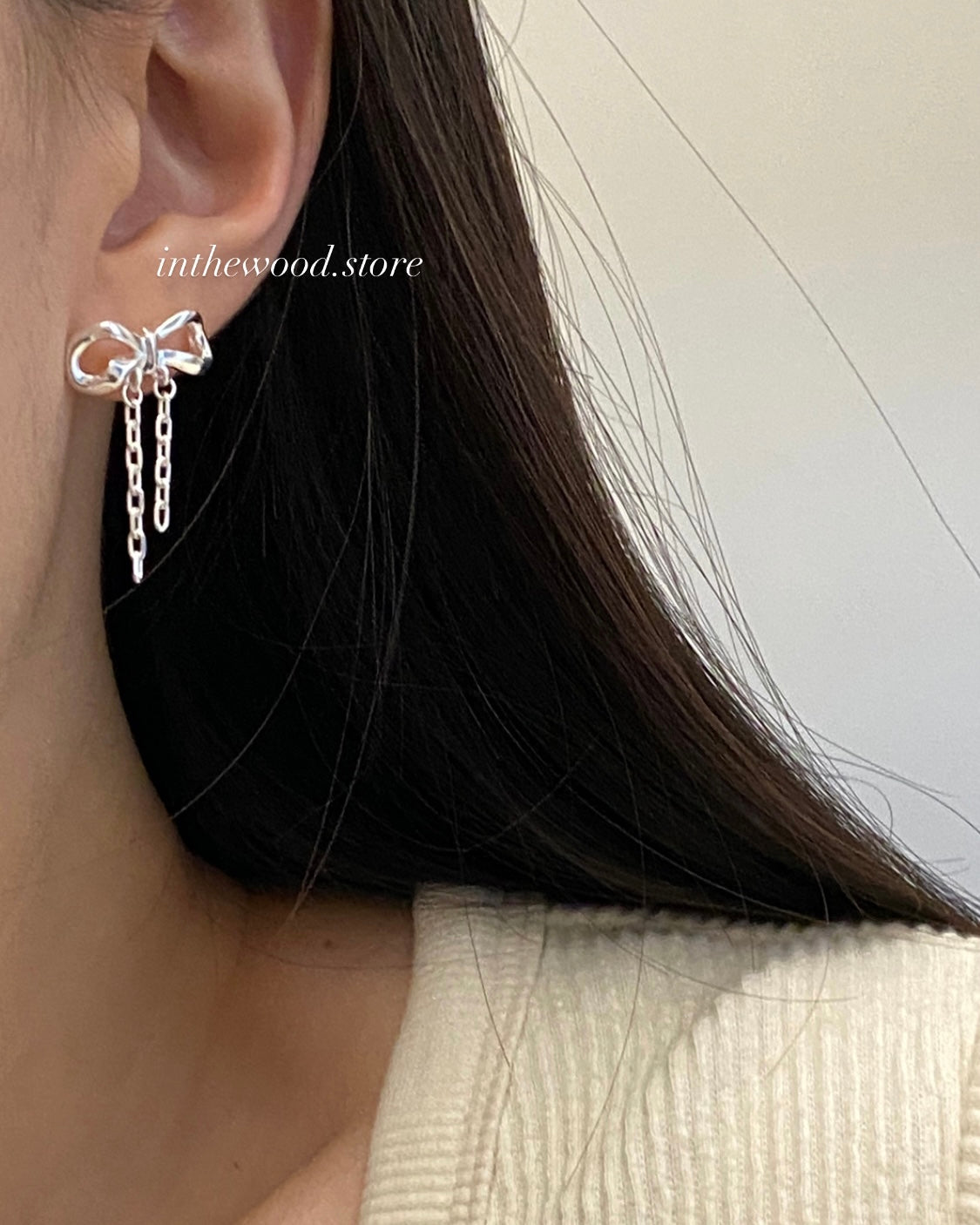 [925silver] Moving Ribbon Earrings