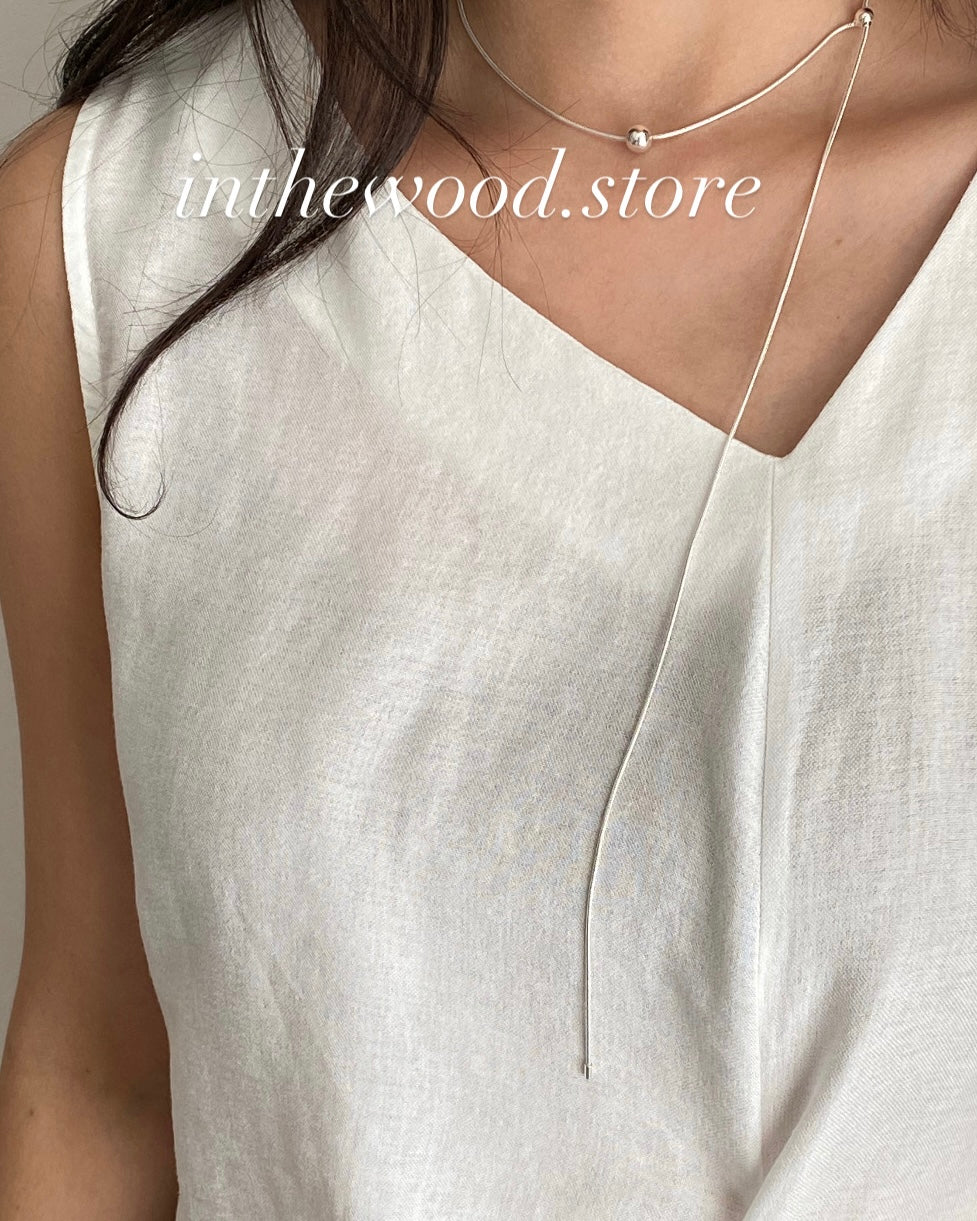 [925silver] Long Dot Necklace