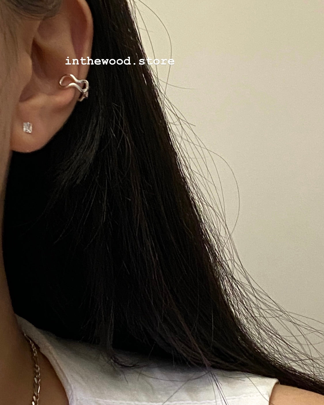 [925silver] Layer Wave Ear Cuff