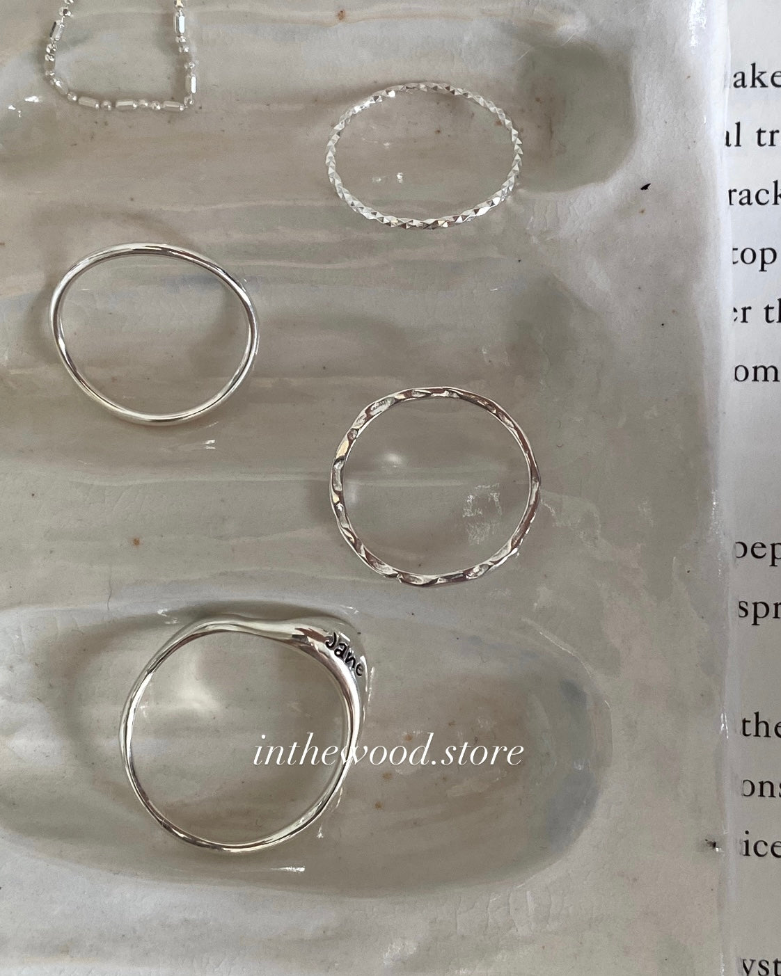 [Handmade 925silver] Custom Engraved Curve Letter Ring