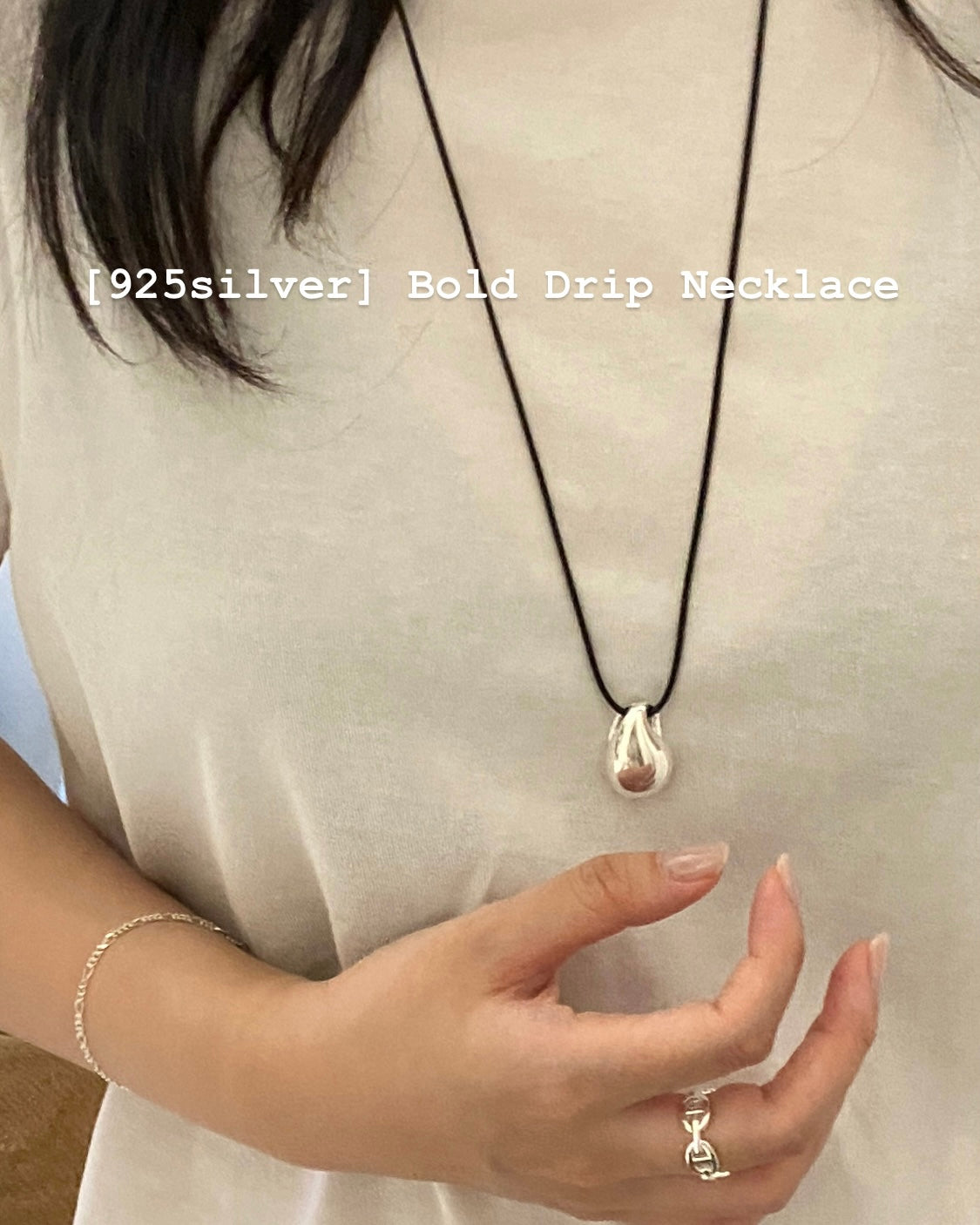 [925silver] Bold Drip Necklace