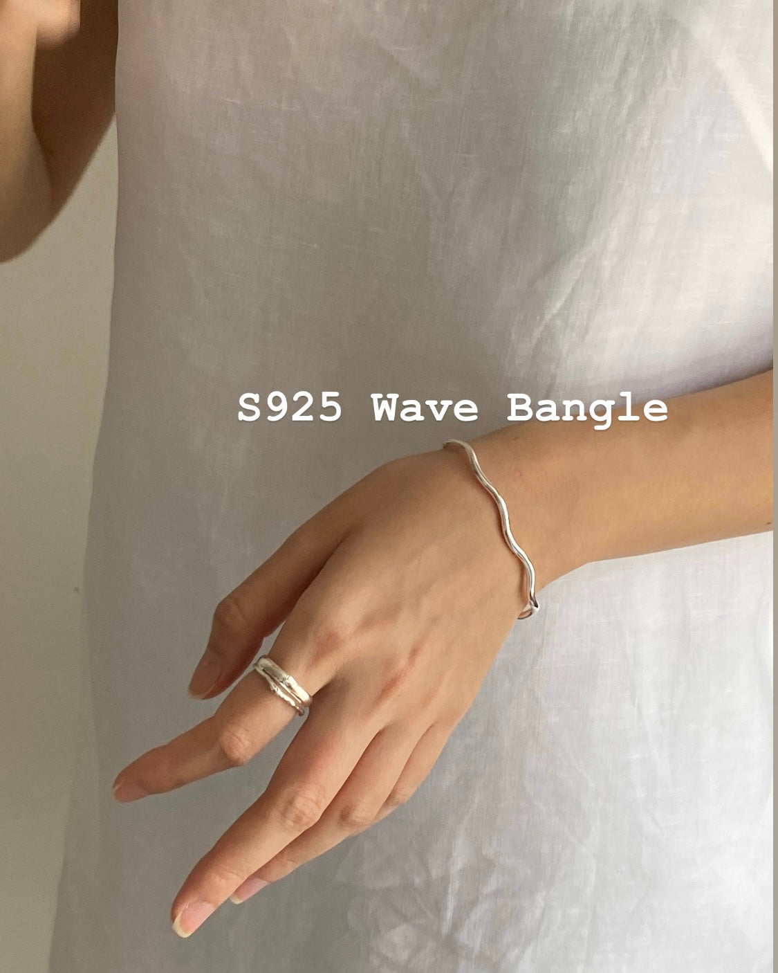 [925silver] Wave Bangle