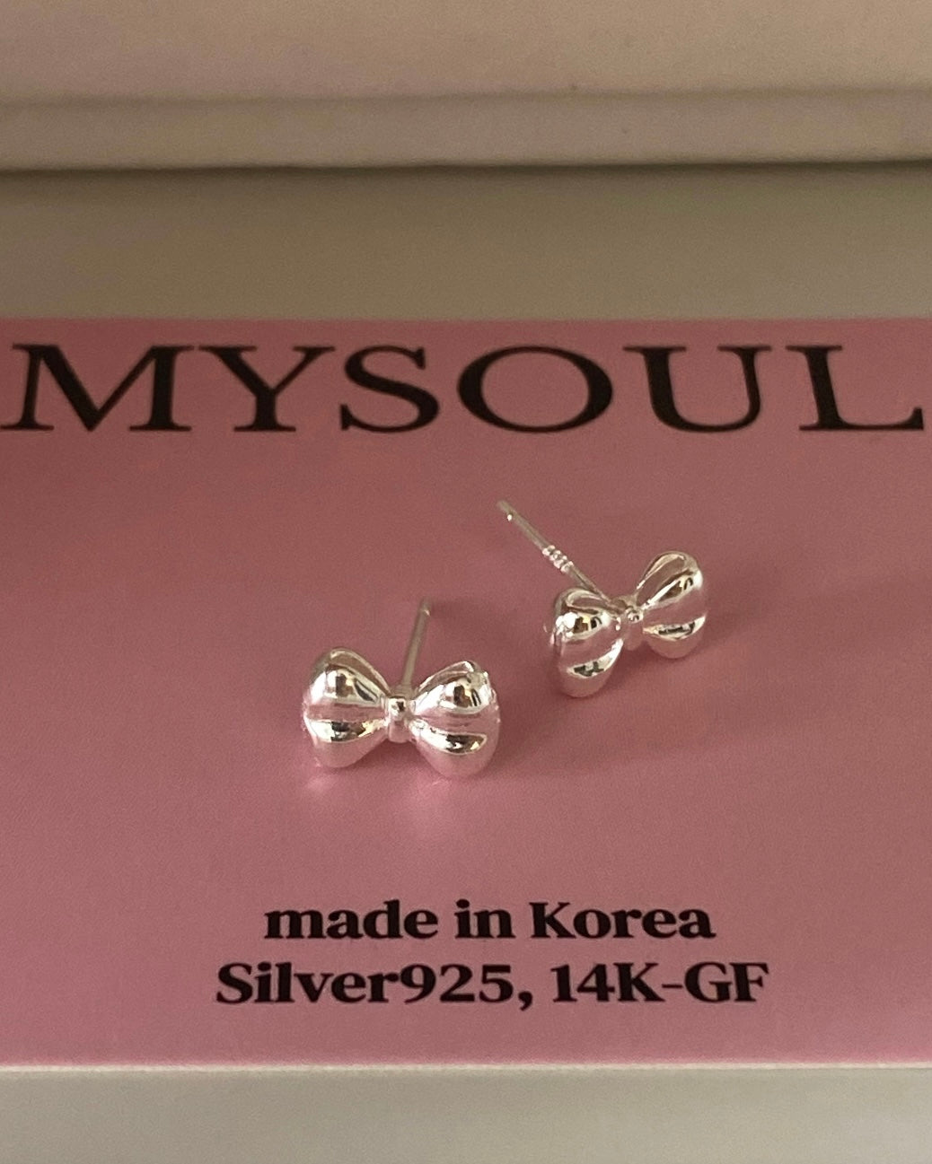 [925silver] Mini Plump Ribbon Earrings