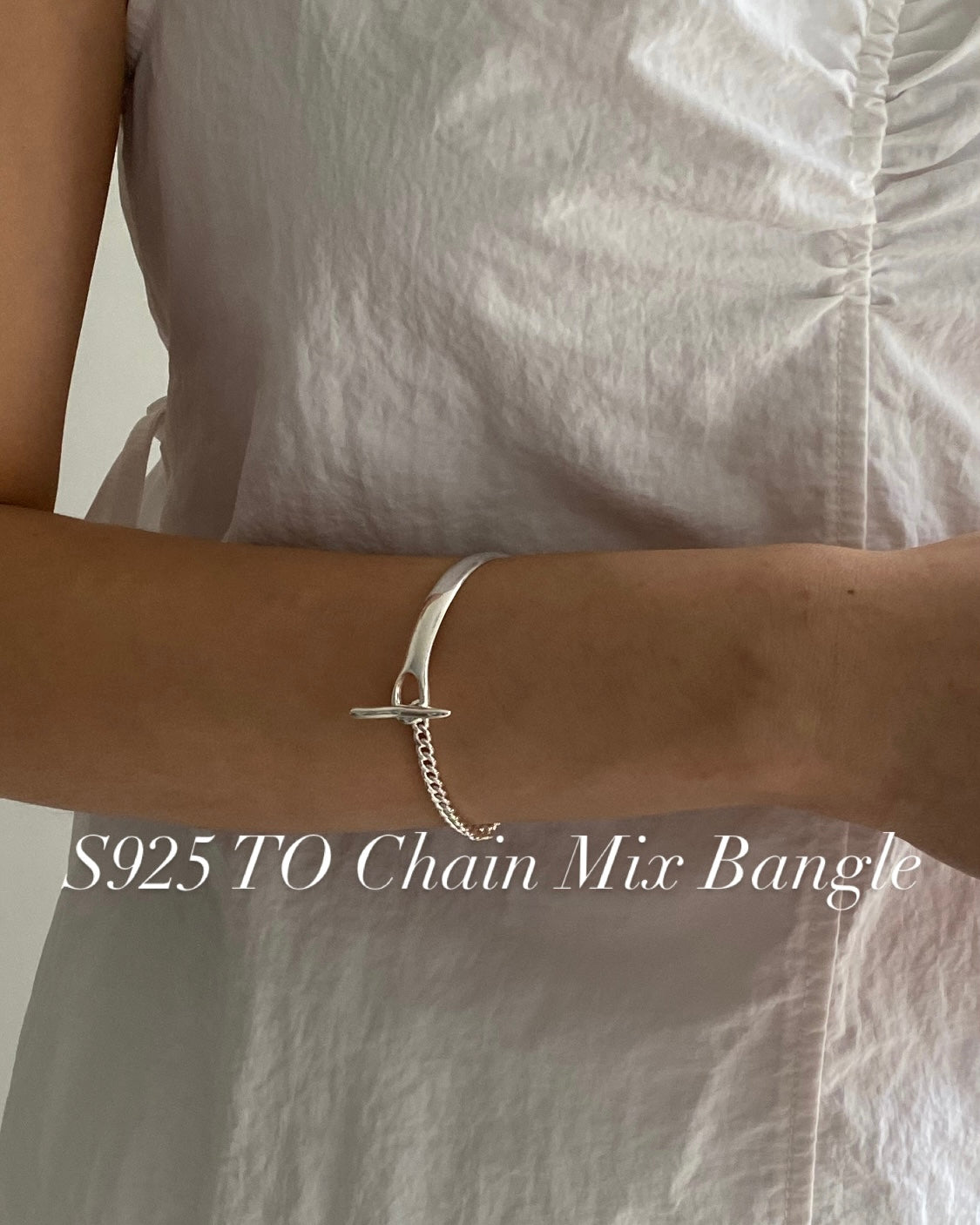 [925silver] TO Chain Mix Bangle