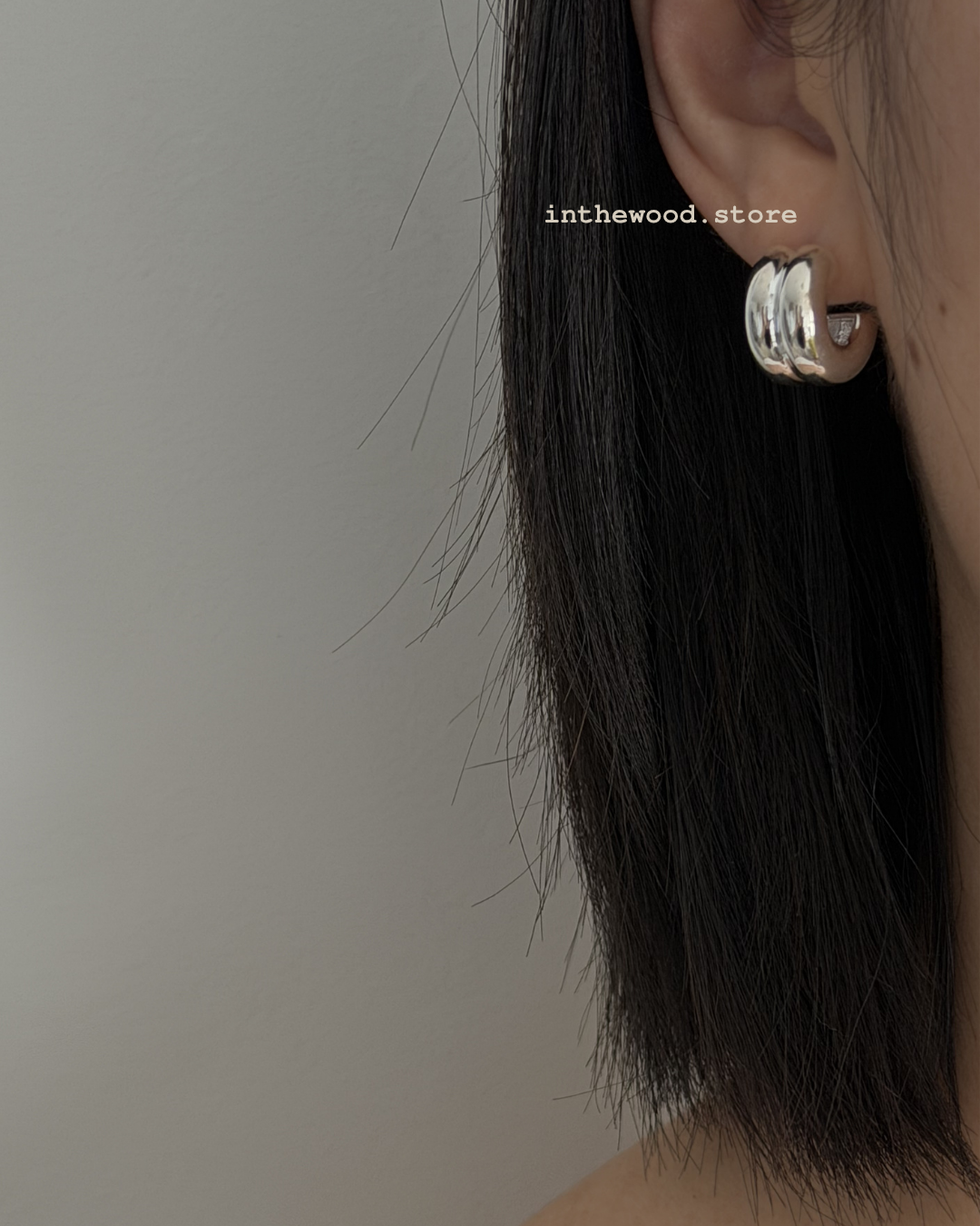 [925silver] Puffy Hoop Earrings