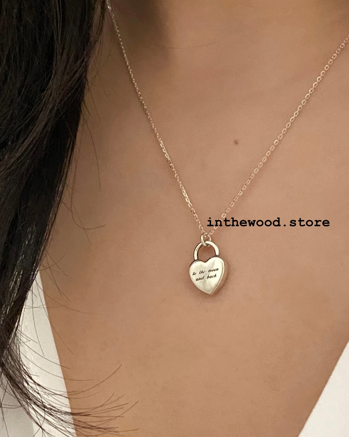 [925silver] Custom Engraved LOVE Lock Letter Necklace