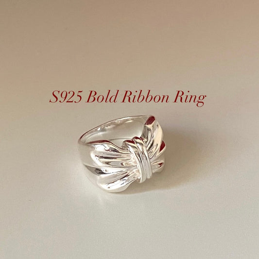 [925silver] Bold Ribbon Ring