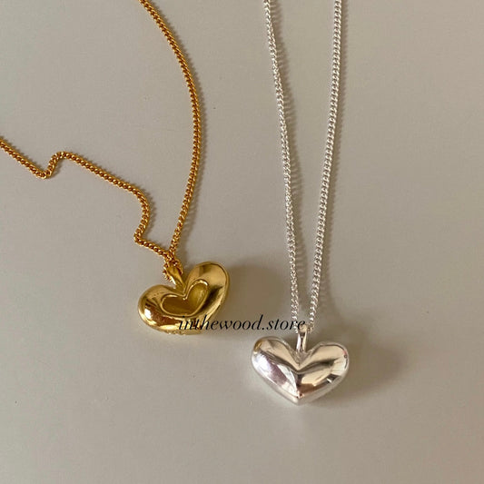 [925silver] Bob Heart Necklace