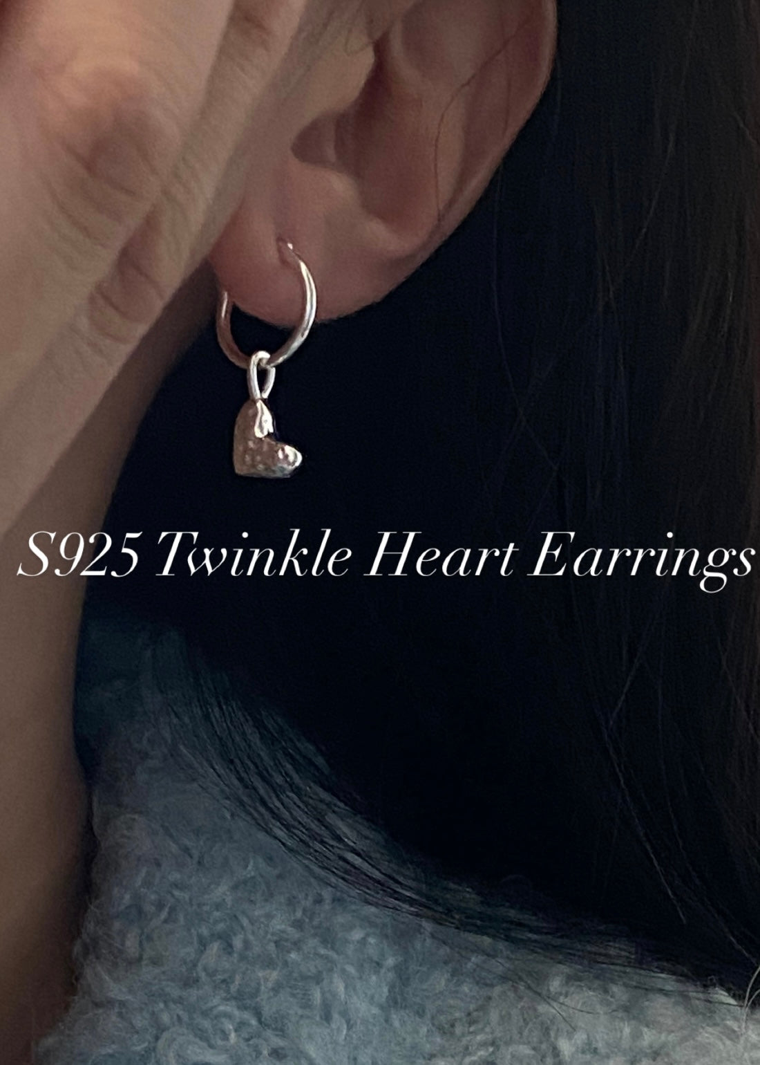 [925silver] Twinkle Heart Earrings