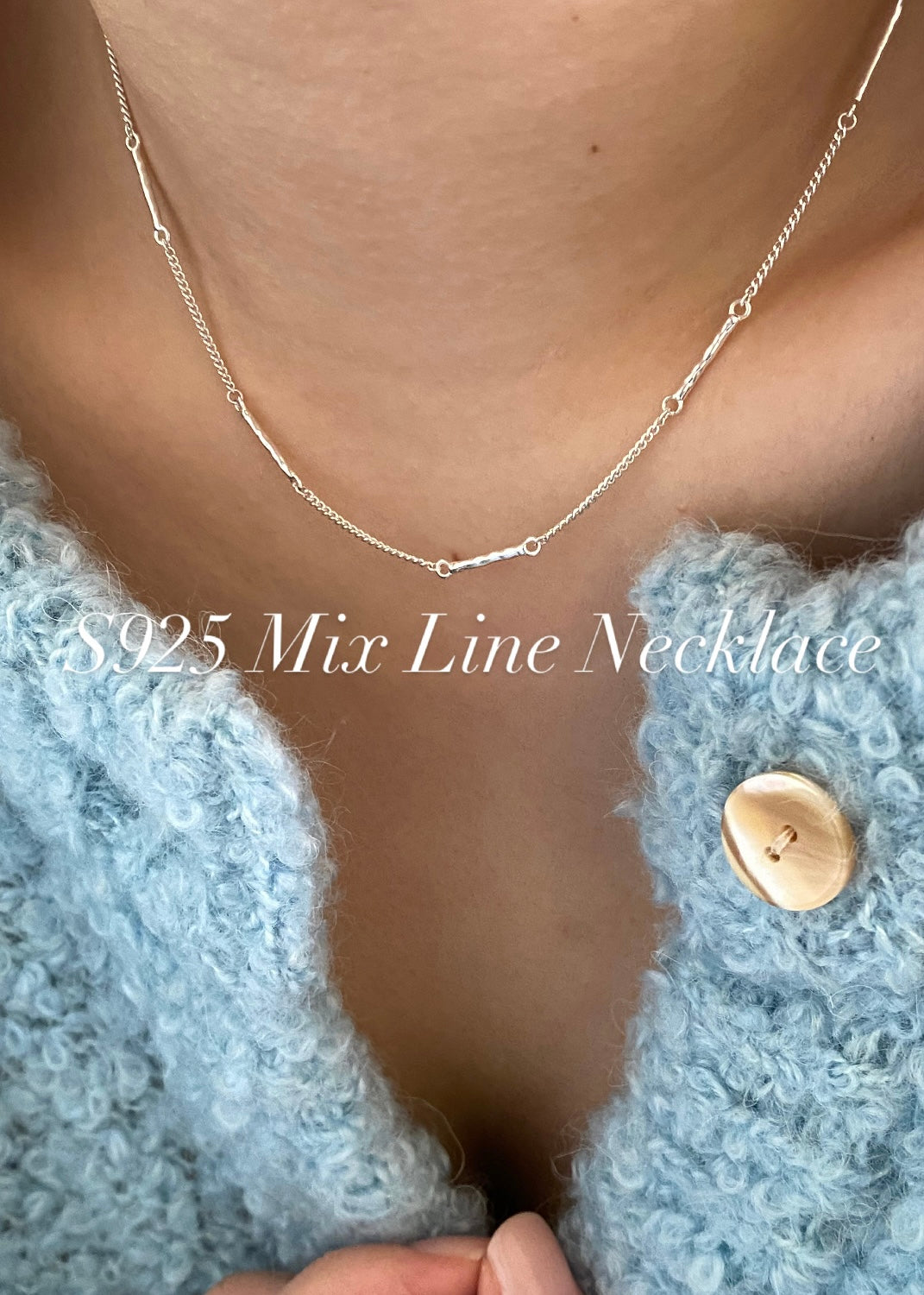 [925silver] Mix Line Necklace