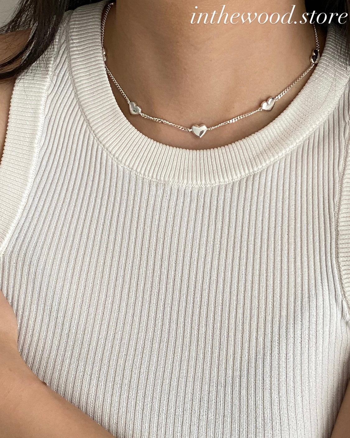 [925silver] Bold Link Heart Necklace