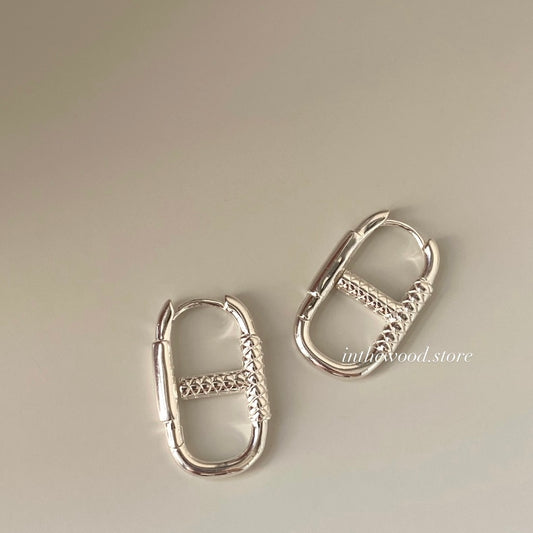 [925silver] Cross Toggle One Touch Earrings