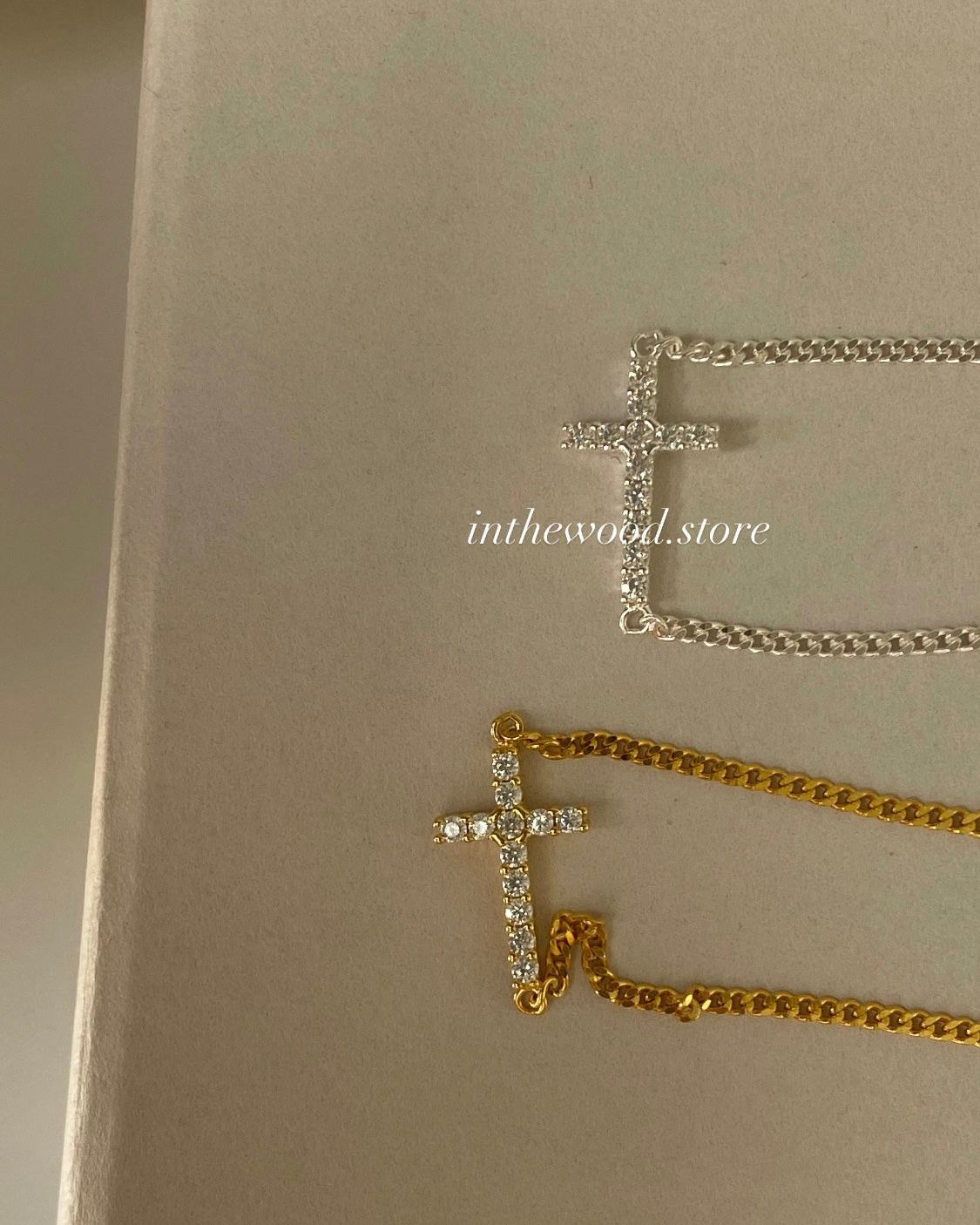 [925silver] Bling Cross Necklace