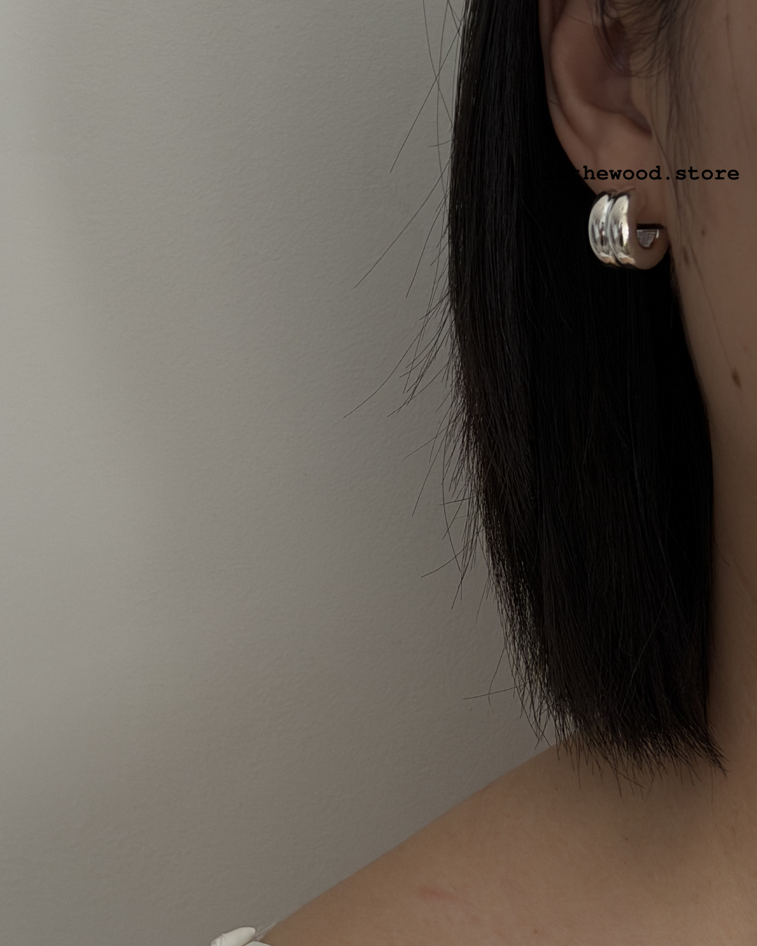 [925silver] Puffy Hoop Earrings