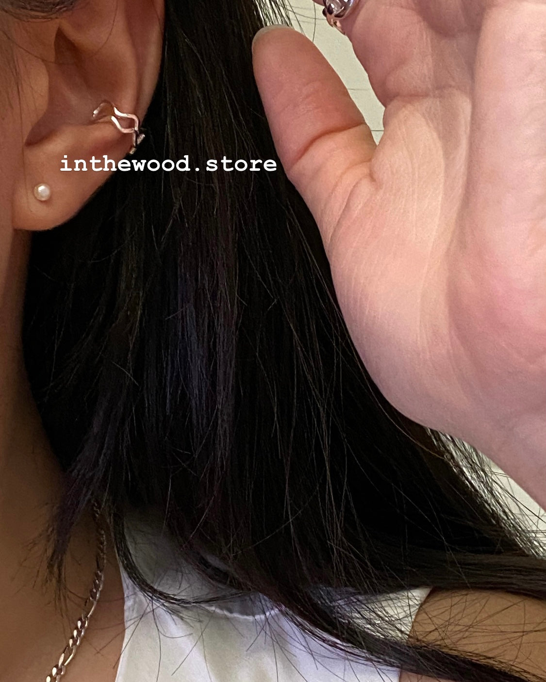 [925silver] Layer Wave Ear Cuff