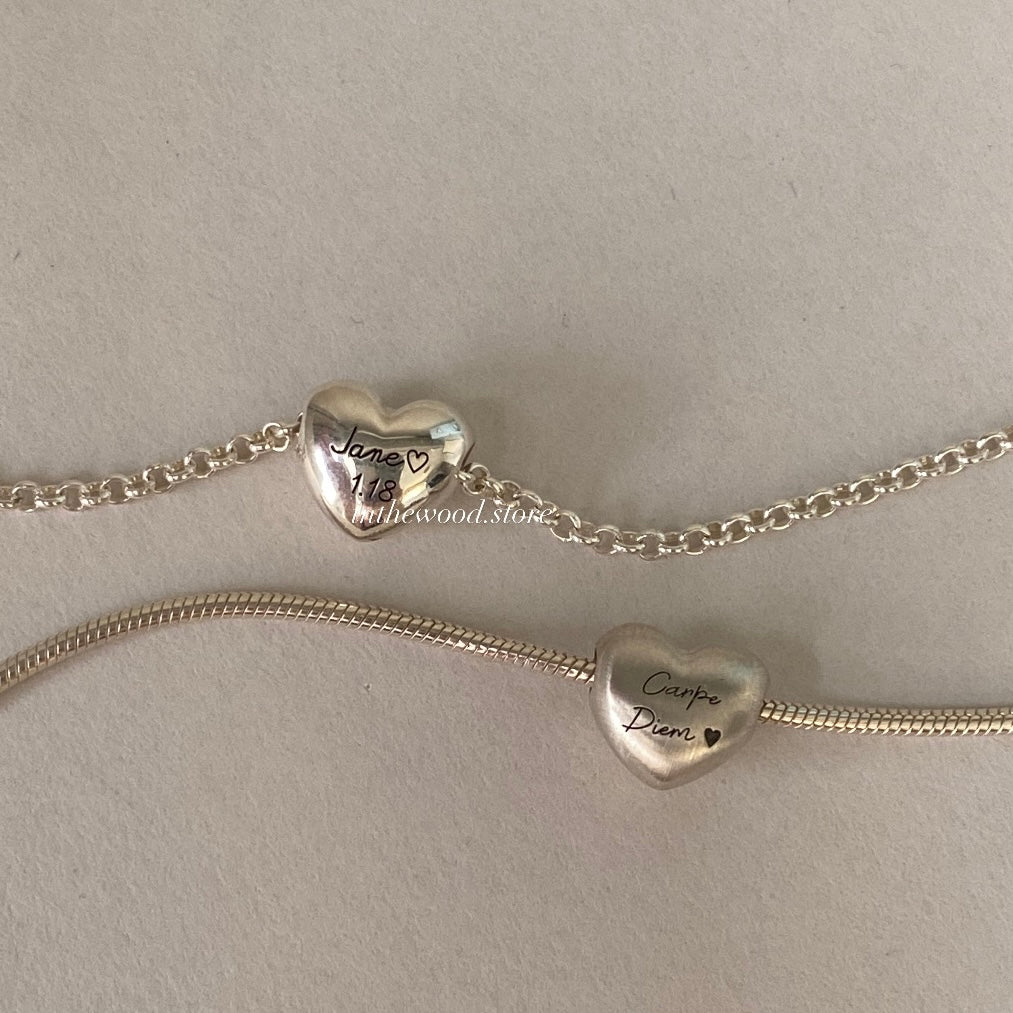 [925silver] 客制刻字 Lettering Heart Bracelet