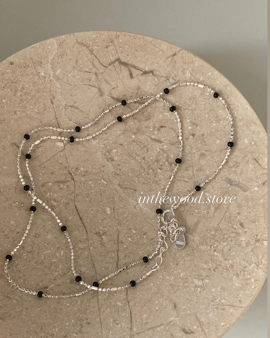 [925silver] Mini Black Onyx Necklace