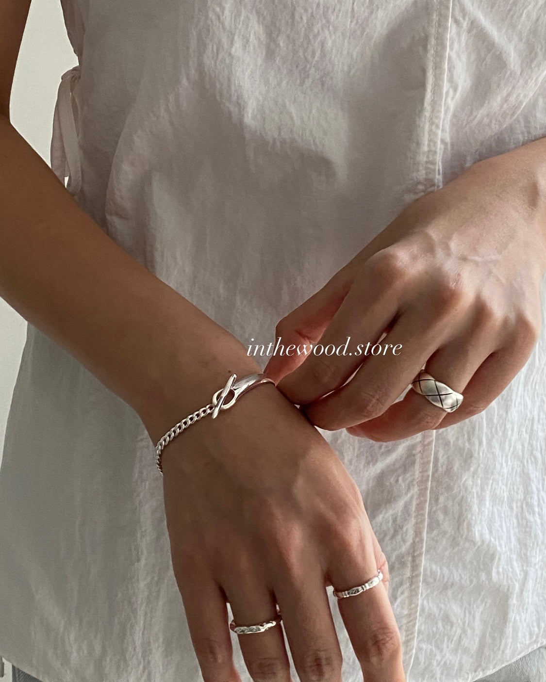 [925silver] TO Chain Mix Bangle