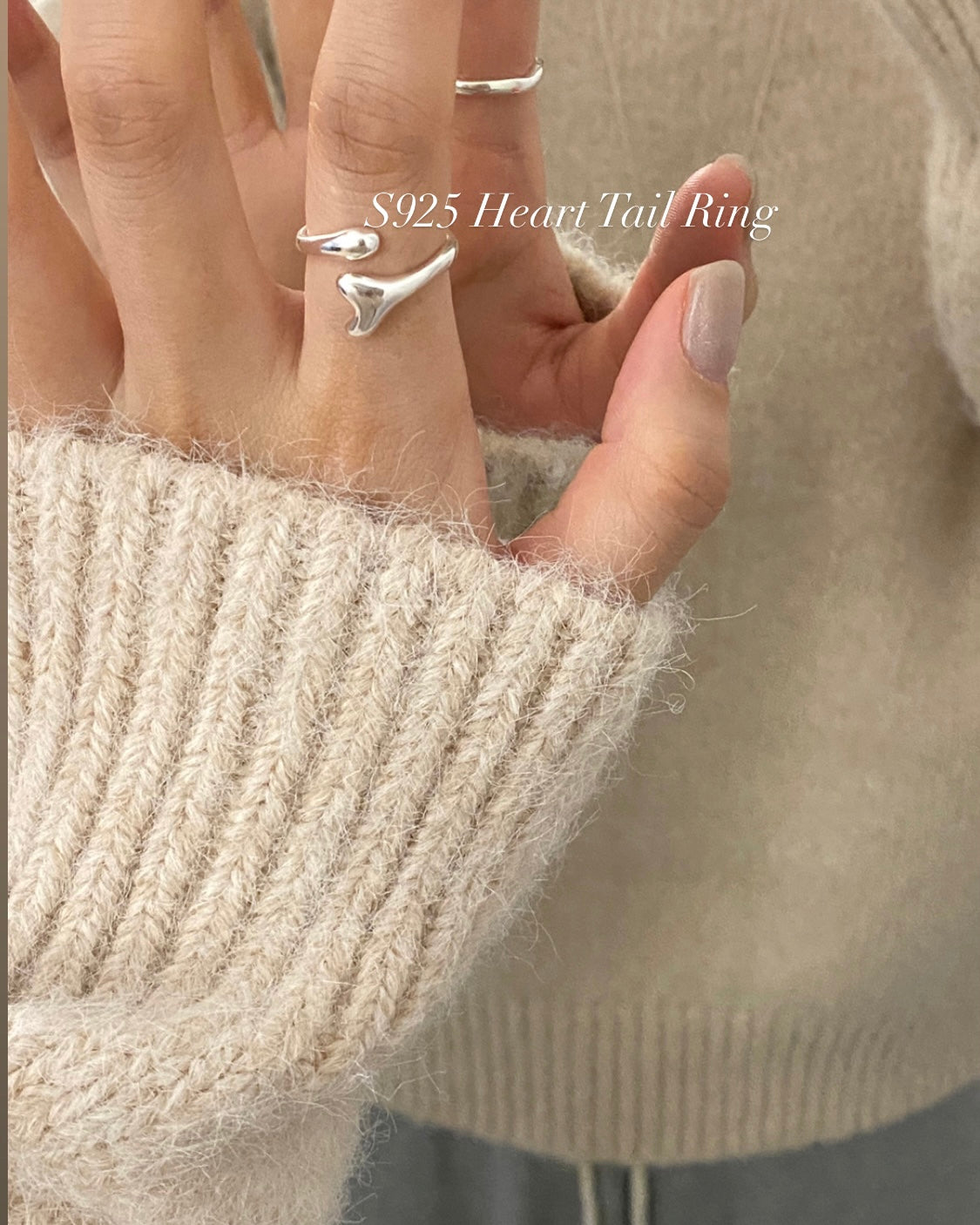 [925silver] Heart Tail Ring