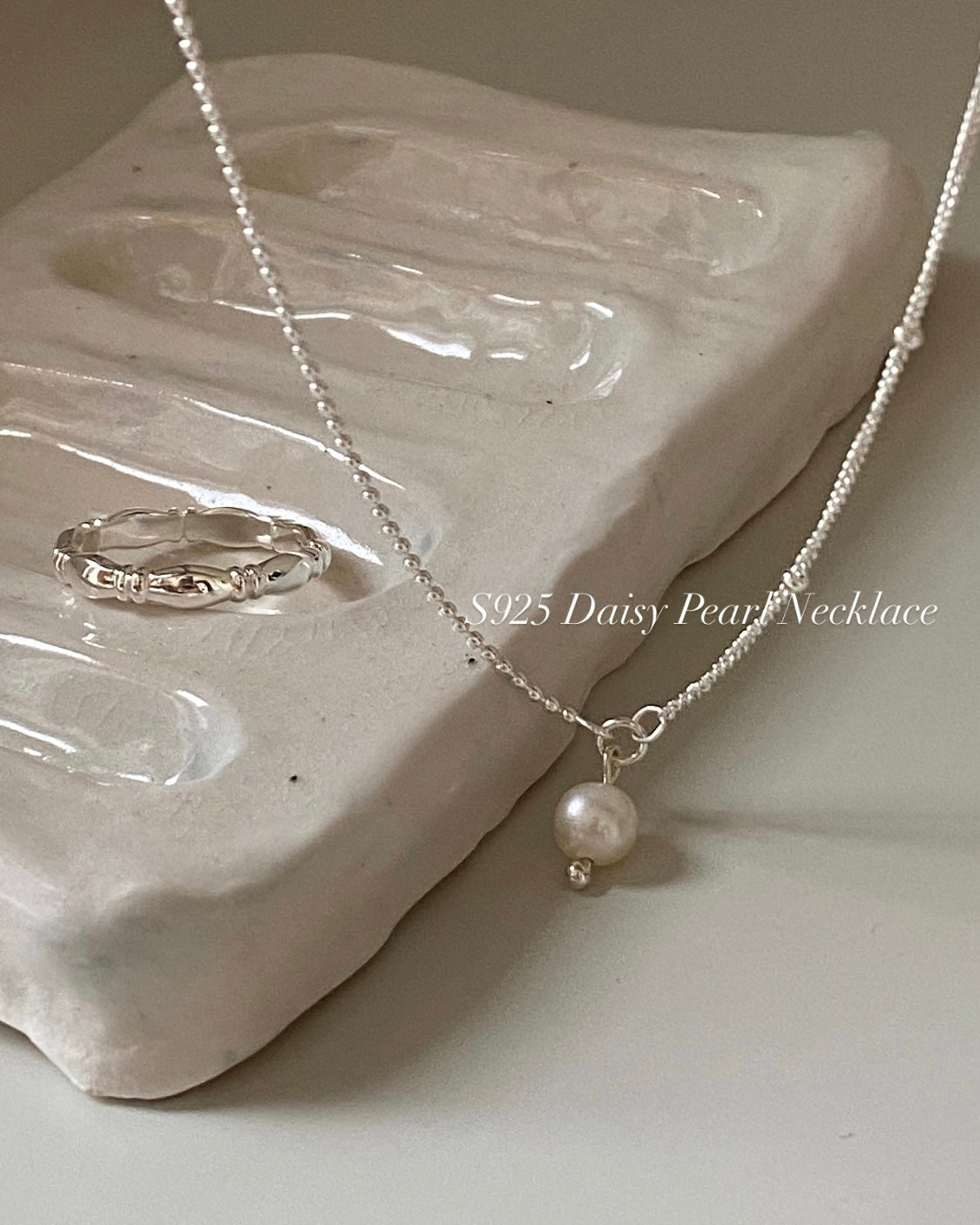 [925silver] Daisy Pearl Necklace