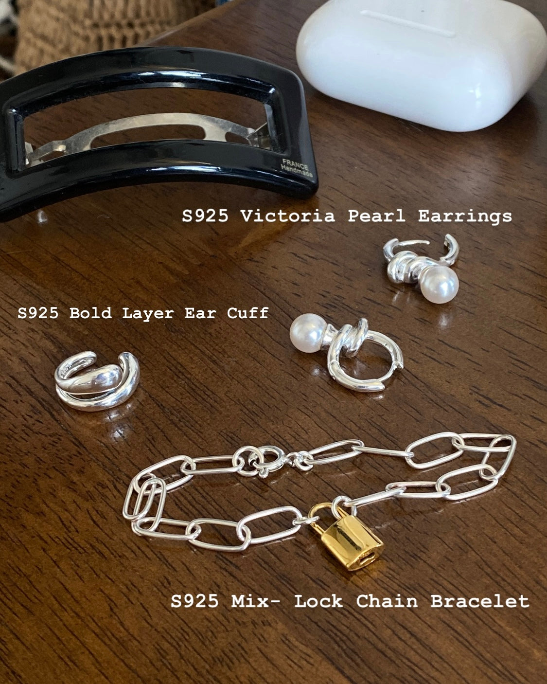 [925silver] Mix-Lock Chain Bracelet