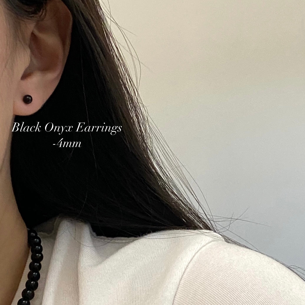 [925silver] Black Onyx Earrings