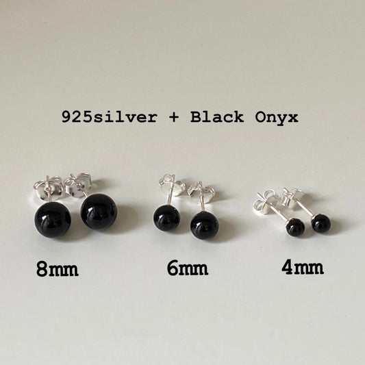 [925silver] Black Onyx Earrings
