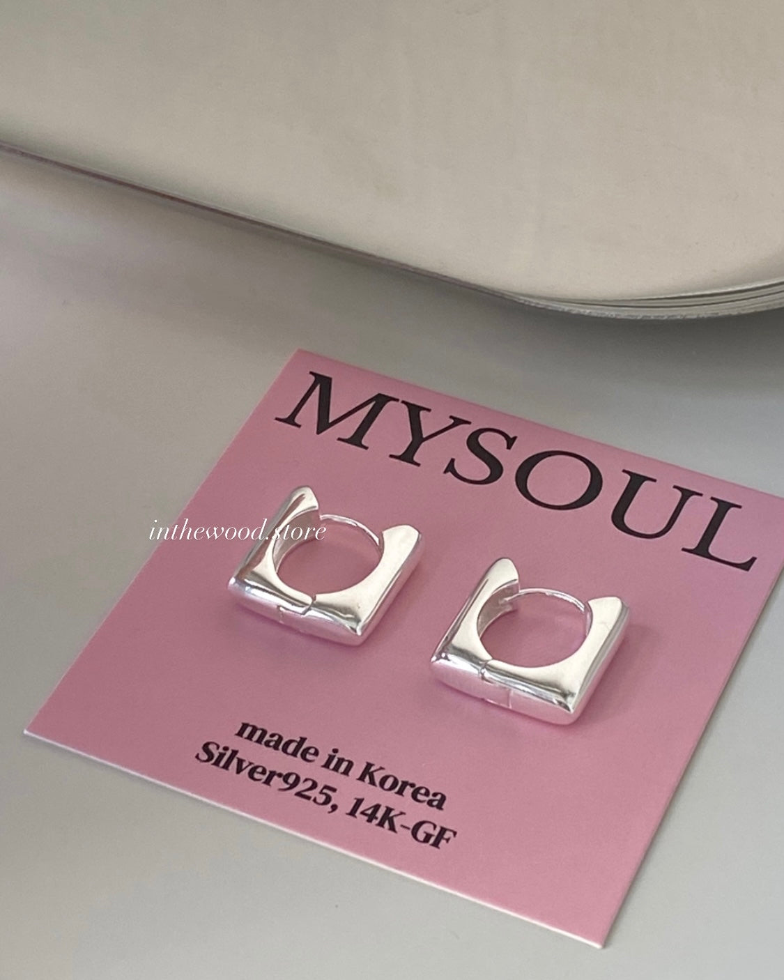 [925silver] Square One Touch Earrings #2