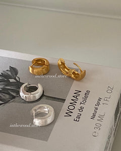 [925silver] Daily Matte One Touch Earrings