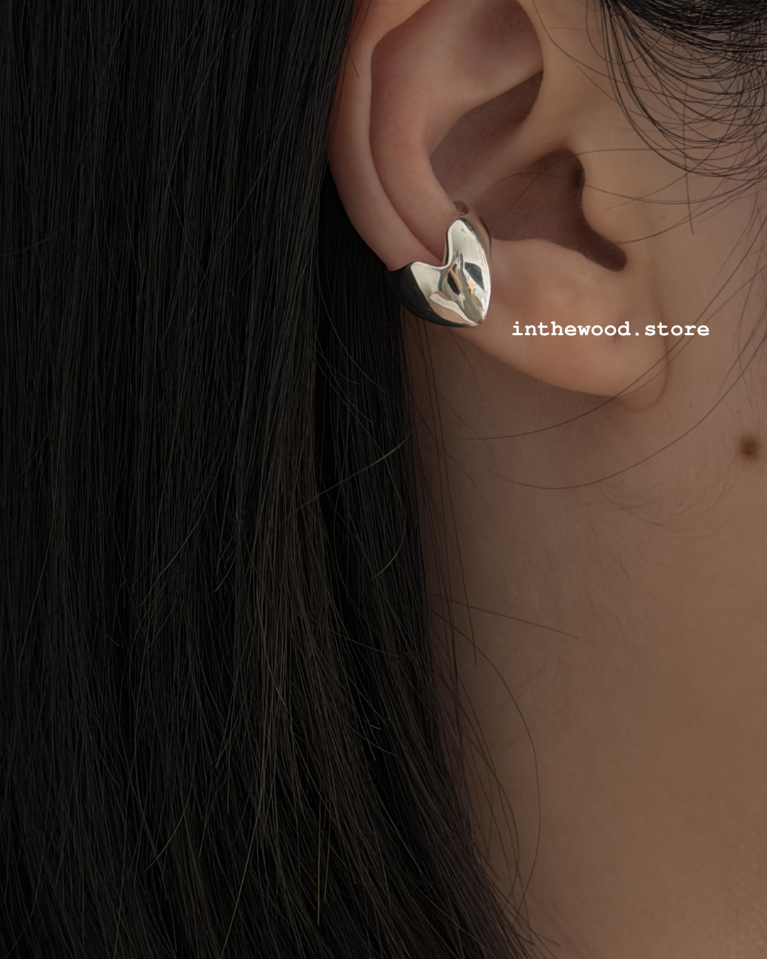 [925silver] Bold Heart Ear Cuff