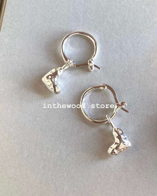 [925silver] Twinkle Heart Earrings