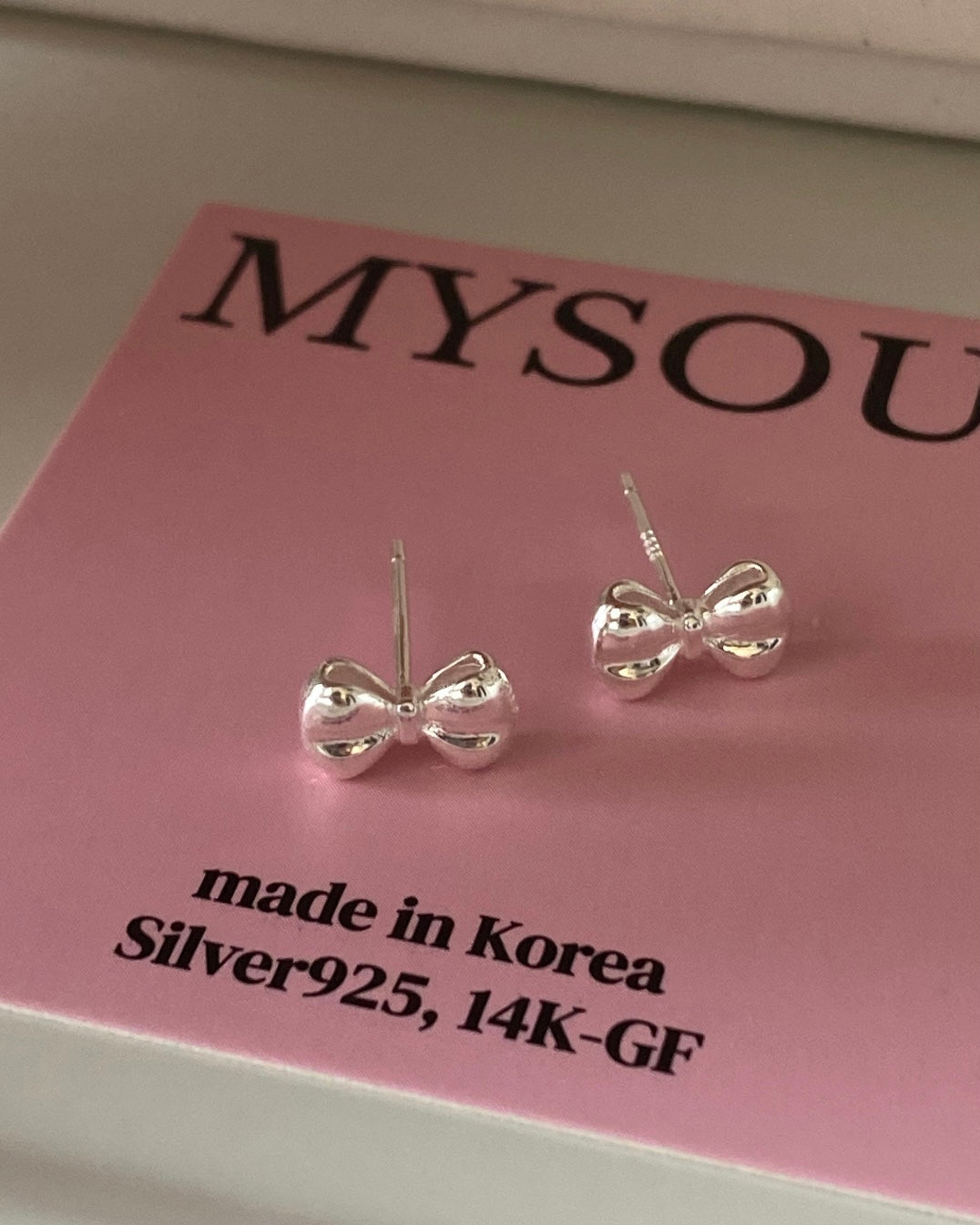 [925silver] Mini Plump Ribbon Earrings