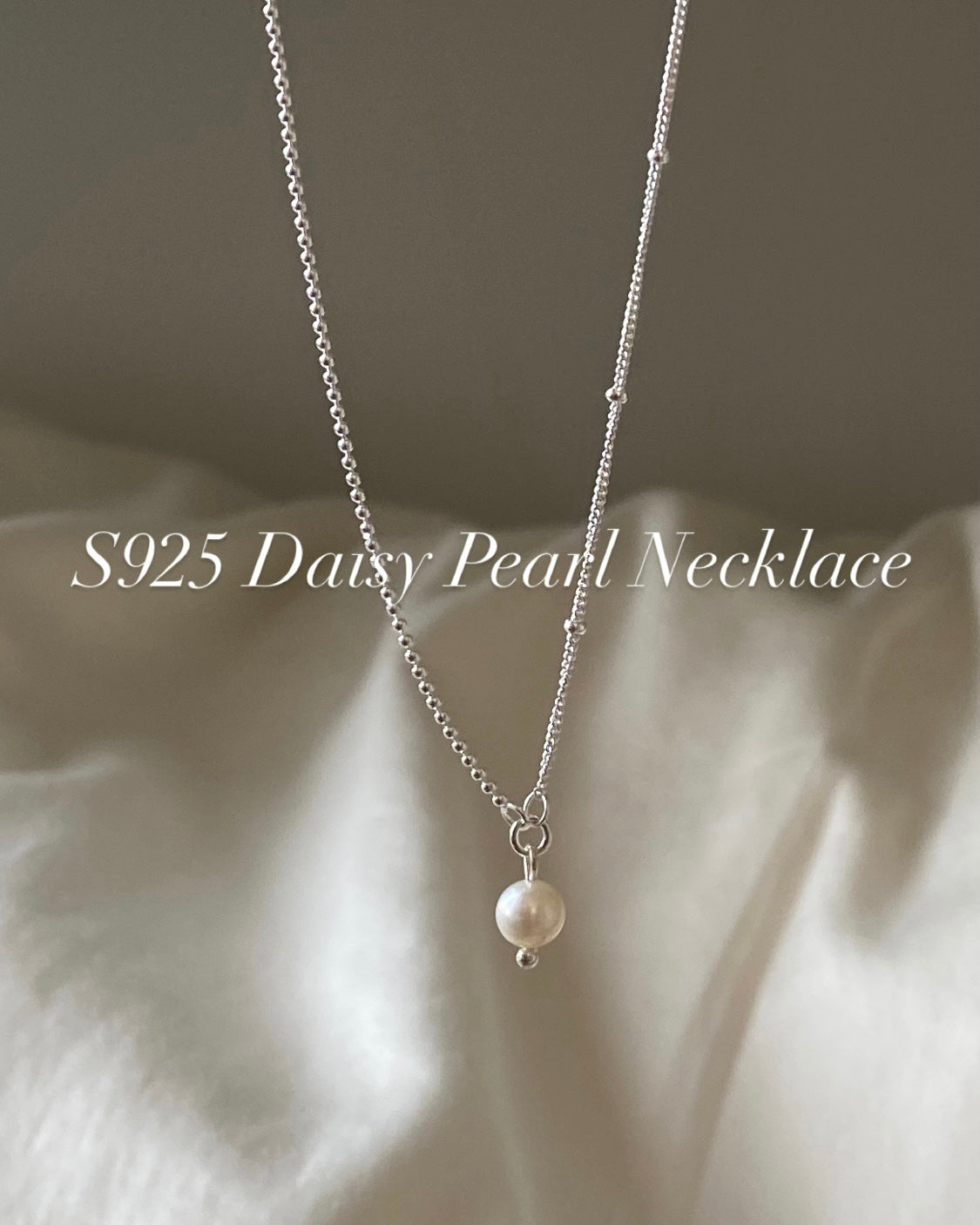 [925silver] Daisy Pearl Necklace