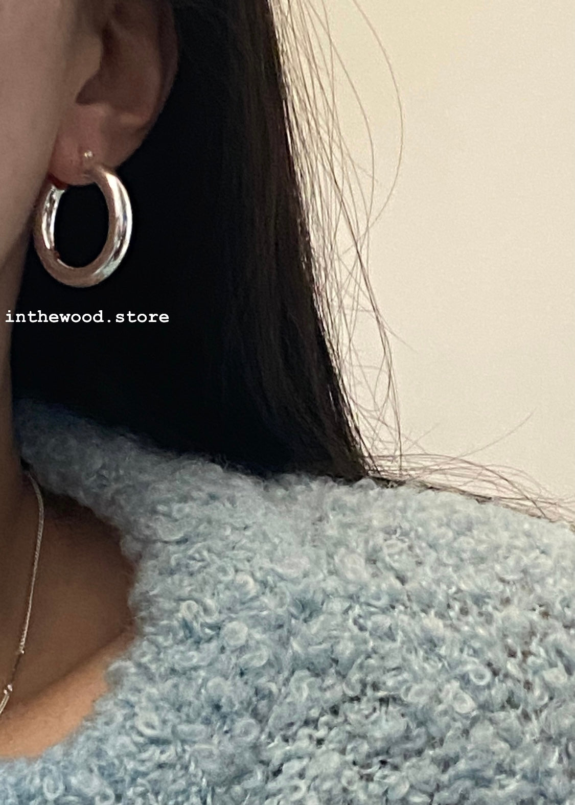 [925silver] Plain Hoop Earrings