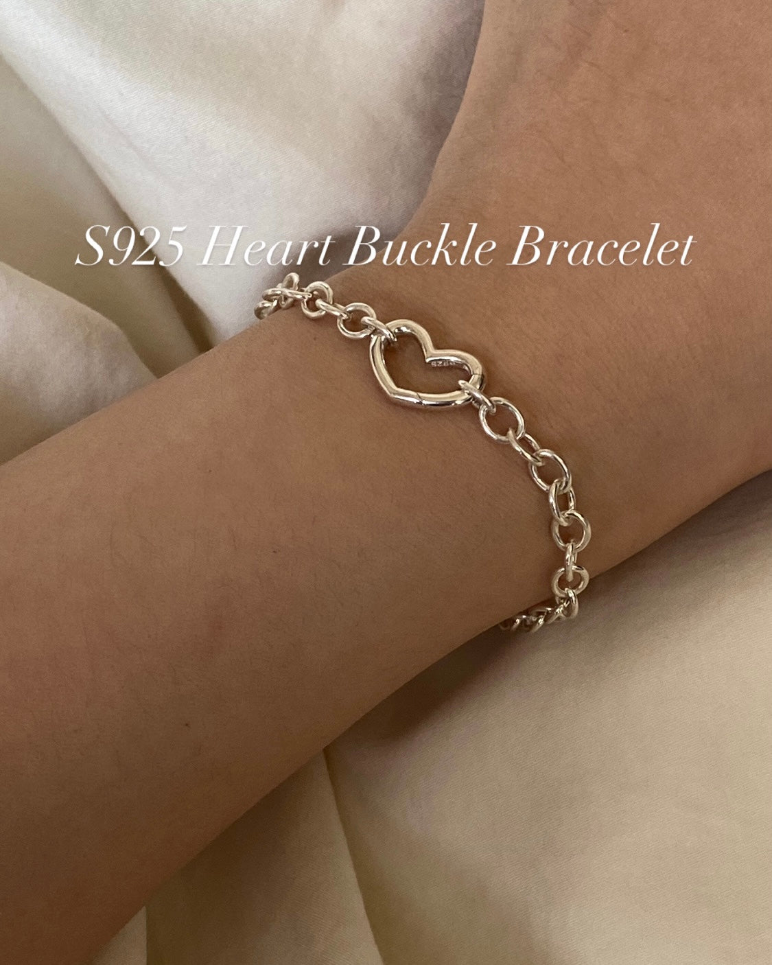 [925silver] 客制刻字 Heart Buckle Bracelet/ Necklace